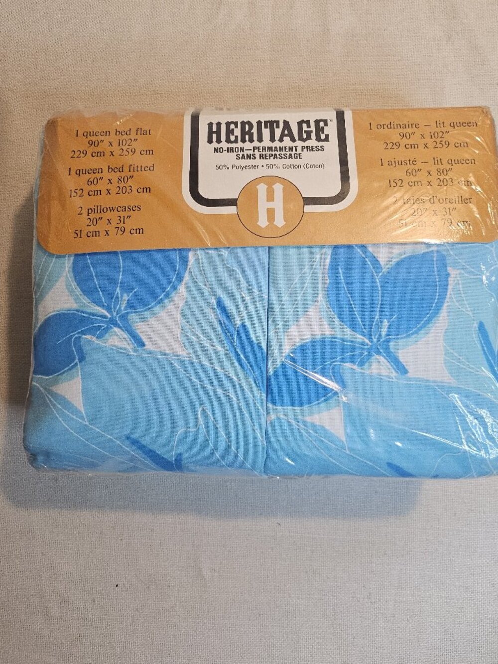 Heritage No-Iron Permanent Press Queen Sheet Set - Vintage